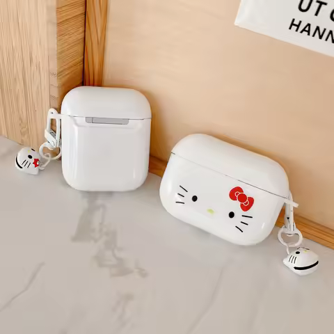 Bright White Kitty For Airpods 1 2 3 4 Pro Pro 2 Bright TPU Earphone Case Accessories Cover