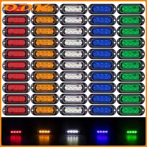 10x/8x/6x/4x 12V-24V Universal 4 LED Side Marker Light Waterproof Clearance Lamps Indicator Signal T