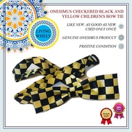 Onesimus Black and Yellow Checkered Young Man's Bowtie / Bow Tie