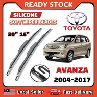 𝟮𝗣𝗖𝗦 Silicone Wiper Toyota Avanza 2004 2005 2006 2007 2008 2009 2010 2011 Front Windscreen Wiper Kereta Size 20” &amp; 16”