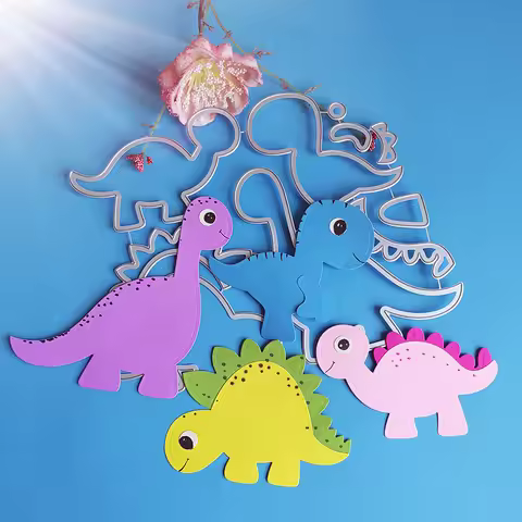 Exquisite 4 dinosaurs cutting dies for English letters, scrapbooks, reliefs craft stamps, photo albu