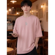 2R337 Lelaki Baju T Shirt Men Tshirt   Crop Top Korean Style Tops Oversized Clothes Tshirt Round Nec