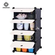 Organono DIY Kitchen Rack Stackable Multipurpose Space Saver Metal Dish Organizer Drawer with Door