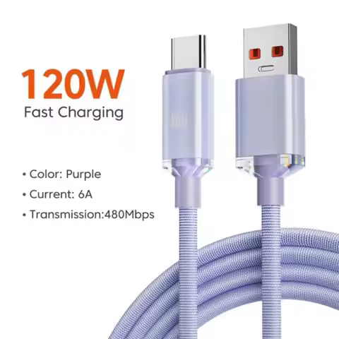 2024 USB 3.0 6A Quick Charge Cable High Speed 25cm/1m/1.5m/2m 120W Fast Charging Cable Transmmsion D