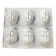 BB Cetakan Kelinci Silikon 6 Lubang/Loyang Puding Kelinci Bunny Ester Rabbit Mold R1451