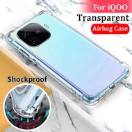 Transparent Phone Case for Vivo iQOO Z9 2024 5G Thin Soft TPU Casing Airbag ShockProof Anti Fall Cle