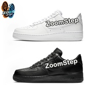 ZoomStep AF1 OG Unisex Sneakers Classic Low Top Casual Leather Sports Shoes-Pure White-Black-Brown E