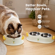 Skisopgo Cactus Pet Food Bowl Detachable Stainless Steel Inner Anti Slip Raised Cat Water Bowl