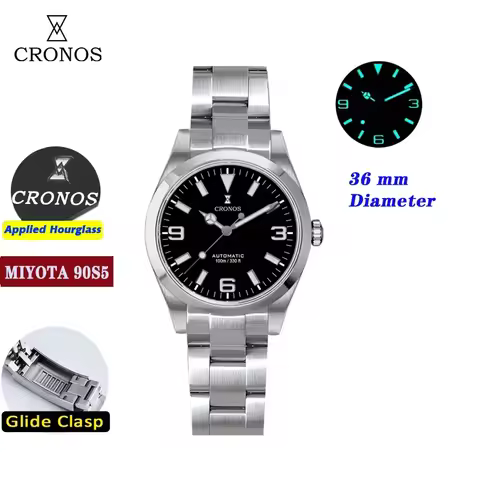Cronos L6041M EX Men 39mm Diver Watch Miyota 90S5 PT5000 Automatic Mechanical Sapphire Waterproof Lu
