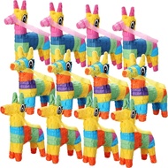 Poen 12 Keping Mini Donkey Pinatas 5.91 x 4.72 Inci Cinco De Mayo Rainbow Donkey Pinata Hiasan Parti