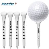 METUBE 100pcs White Striped Golf Tee, Wooden Digital Scale Golf Wood Tees, Durable 69/83mm Golf Hold