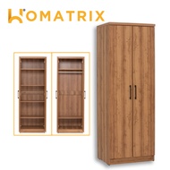HOMATRIX 2 Door Wardrobe With Drawer Storage Cabinet Almari Baju Dengan Laci (2x6ft) DUBLIN Natural 