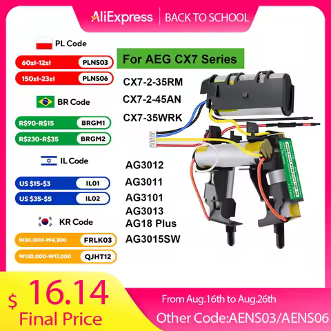 18V 3600mAh Replacement Battery for AEG CX7-2-35RM CX7-2-45AN CX7-35WRK AG3012 AG3011 AG3101 AG3013