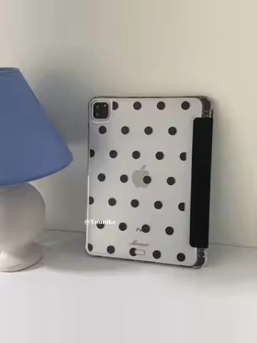SimpleBlack Polka Dot Y2K Y-Fold Tablet Case For iPad Pro 13in 11th M5M4 12.9in A16 7/8/9/10th Air4/