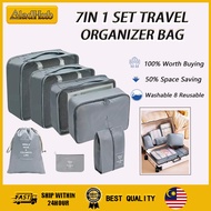 7 In 1 Set Travel Organizer Bag Luggage Packing Cubes Travel Toiletries Bag Clothes Storage Organize