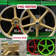 KAWASAKI QUALITY 💯 AR80 SPORT RIM CUSTOM DAN STD KAWASAKI AR80 SPROT RIM ( 5 BATANG ) GOLD RED GREEN
