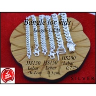 925 Bangle Baby Silver (sesuai untuk budak) (纯银沙面手链)