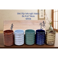 Set of 5 cups of tea/coffee in 5 colors of five elements