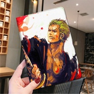 Cartoon ONE PIECE Zoro ipad case ipad 8th 10.2 inch ipad pro 9.7 PU Leather soft case case ipad 5th 6gen 9.7 ipad pro air3 10.5 ipad air4 10.9 inch ipad air 1 air 2 9.7 ipad 2 3