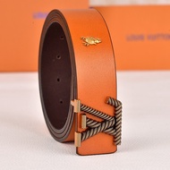 LV Fried Dough Twists Buckle Luxury Brand Men's Belt Business High-end Leather