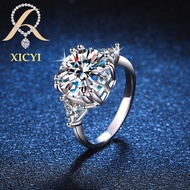 XICYI Cross-border s925 sterling silver ring 5 carat D color moissanite ring light luxury European a
