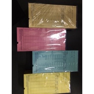100pcs colour manila card Punch Card / Time Attendance Record Card / Kad Punch Berwarna (B4260)