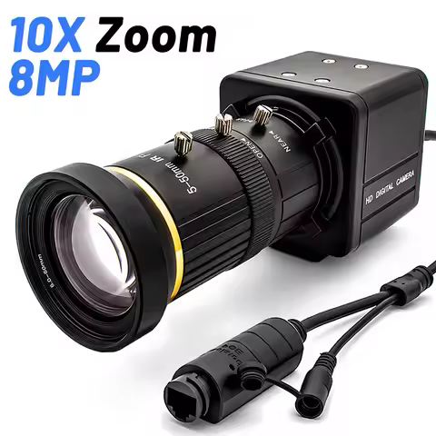 Industrial HD Degital Live Stream POE Security Camera 8MP IP Camera 1/2.8" IMX415 CMOS 10X Zoom CCTV