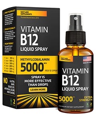 Vitamin B12 Sublingual - Vegan B12 Vitamin Spray - Methylcobalamin Vitamin B12 Liquid Boosts Energy 