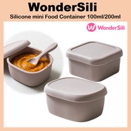 [WONDERSILI] Mini Square Silicone Food Container 100ml/200ml Safe for freezer, boiling
