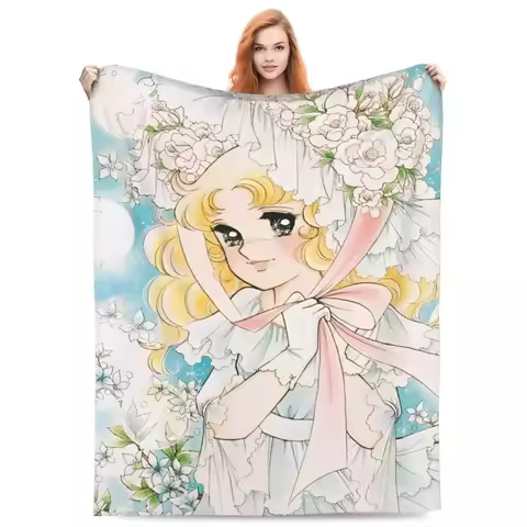 Candy Candy Manga Fleece Blankets Drama Adventure Custom Throw Blankets for Sofa Bedding Lounge