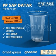 16 Oz Flat PP Plastic Cup Screen Printing | 5,5 / 7 / 8 grams