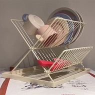 Foldable Bowl Plate Holder X-shaped Foldable Dish Drainer Dish Rack Stainless Steel Dishes Plates Organizer