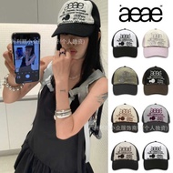 Korea Korea aeae Baseball Cap Letter Embroidery Contrast Color Peaked Cap American Sun Hat Men Women