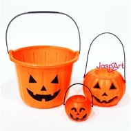 Ready Halloween Bucket Treat Or Trick Pumpkin Bag Halloween Bucket Round Pumpkin Halloween Decoratio