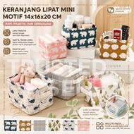 C25C TSS Folding Basket Storage Box Organizer Canvas 20cm x 16cm x 14cm Multifunctional Accessories 