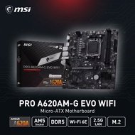 MSI PRO A620AM-G EVO WIFI AM5 Micro-ATX Motherboard 2.5G LAN Wi-Fi 6E M.2
