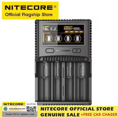 NITECORE SC4 Intelligent Battery Charger Superb Four Slots Fast Charging For 18650 14450 16340 AA Ba