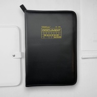 DOCUMENT KEEPER TOPLA WATERPROOF FOLIO ZIPPER BLACK DK-888 xxc-**