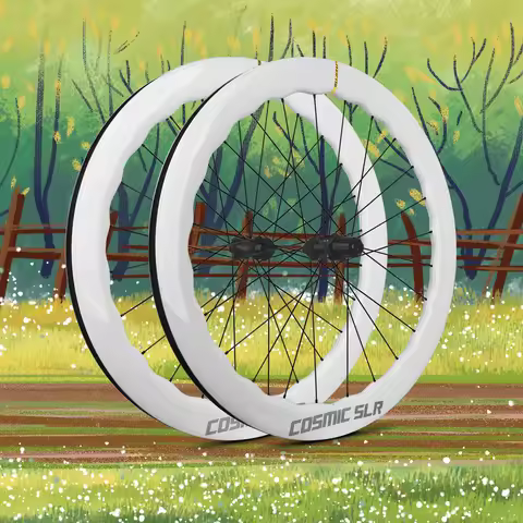 RUJIXU 700C wave ring ratchet RUJIXU carbon fiber white wheel set HG/XDR road bike disc brake carbon