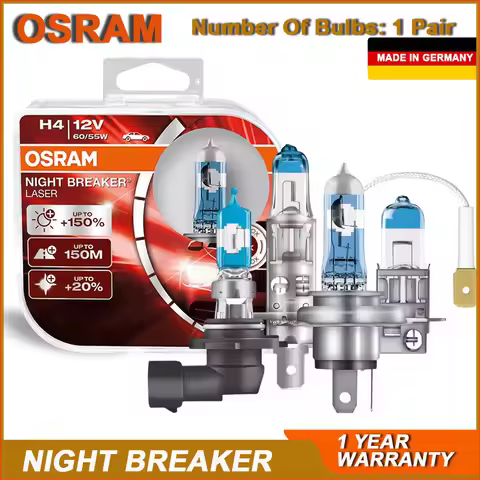 OSRAM Night Breaker Laser H4 H7 H11 12V Car Halogen Headlight Hi/Lo Auto Beam Lamps +150% Brightness