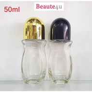 READY STOCK 50ml 30ml Empty Glass Roll On Bottle Deodorant Roller On Container Glass Vial With Rolle