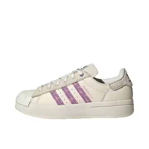 Adidas Originals Superstar Ayoon Breathable Low Classic Casual Board Shoes for Women White Purple IG