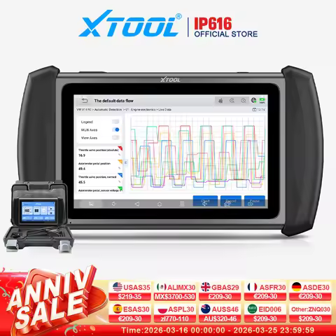 XTOOL InPlus IP616 Car Diagnostic Tools All System Automotive Scanner 34+ Reset Build-in CANFD All F