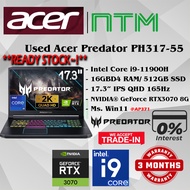 #AP371 USED ACER PREDATOR PH317 Helios intel i9-11900H 16GBD4 512GB SSD NVIDIA RTX3070 RTX 3070 8G 1