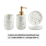 【A Simple】 Minimalist Bathroom Set Ceramic Four-Piece Toiletry Set Bathroom Supplies Decoration Hote