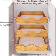 Storage Storage Box Drawer Rack Pull-out Rack Kitchen Three-Tier Wooden Plate Multi-Layer Sliding Ca