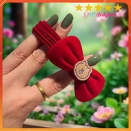 Red Bow Hair Tie CNY 2026 HTBabykids CT9 With Pretty Flowers