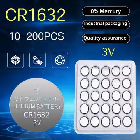 10-200PCS3V CR1632 Battery CR 1632 Lithium Battery DL1632 BR1632 KCR1632 ECR1632 For Car Remote Cont