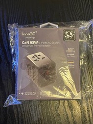 inno3C 創品 i-FT65 GaN 65W 4輸出旅行轉換插頭 (黑色）Travel Adaptor
