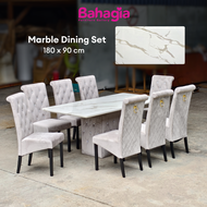 Bahagia Set Meja Makan 8 kerusi Dining Table 8 seater Dining set Dinning table Meja Makan Marble